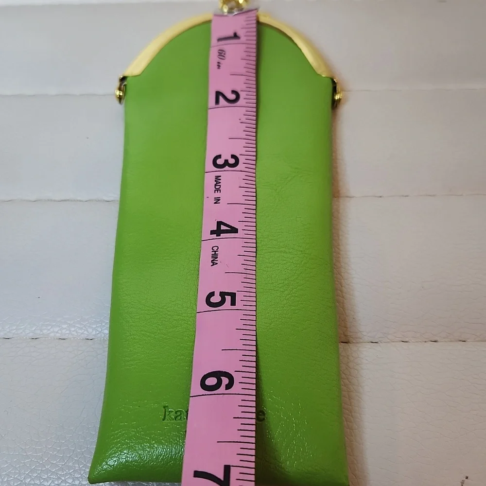 Kate Spade Green Leather Kiss Lock Eyeglass Case Wink Wink 804167